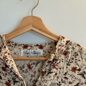 Flower printed vintage blouse